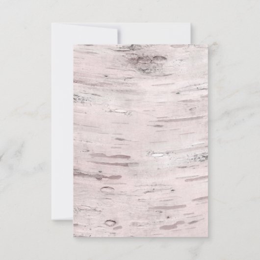 Berken Boom & Gesneden Hart Rustieke Bruiloft RSVP Kaartje (Achterkant)