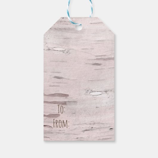 Berken boom & hart rustieke bruiloft gunst cadeaulabel (Achterkant)