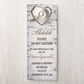 Berken boom niet storen bruiloft teken deur hanger (Op knop)