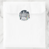 Berken bos bergen maan ronde sticker (Tas)