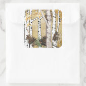 Berken en dennenappel Stickers (Tas)