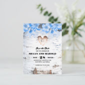 Berken Hart Rustiek Land Save the Date Aankondigingskaart (Staand voorkant)