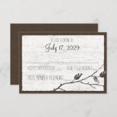 Berken Hout Herten Bruiloft Reactie Kaart (Voorkant / Achterkant)