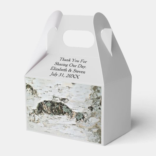 Berken Hout Natuur Bruiloft Favor Dozen Bedankdoosjes (Voorkant Zijde)