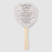 Berken hout schors print 2 bruiloft programma fan handwaaier (Achterkant)