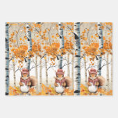 Berken, rode kardinalen en chimpunks inpakpapier vel (Voorkant)