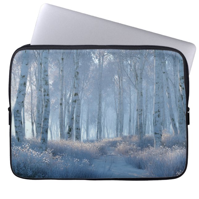 Berken Stralend Sneeuwbos  Laptop Sleeve (Voorkant)