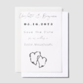 Berkenbast gebeeldhouwde harten bruiloft Vellum Ka Vellum Uitnodigingen (Offset)