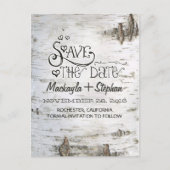 berkenbast rustiek land save de datum briefkaarten (Voorkant)