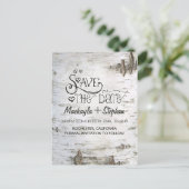 berkenbast rustiek land save de datum briefkaarten (Staand voorkant)