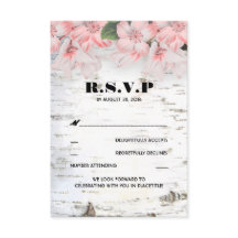 Berkenbast Rustieke Landelijke Trouw RSVP Kaarten