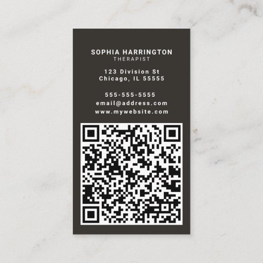 Berkenbomen Aangepaste QR-code Scannable Mountains Visitekaartje (Achterkant)