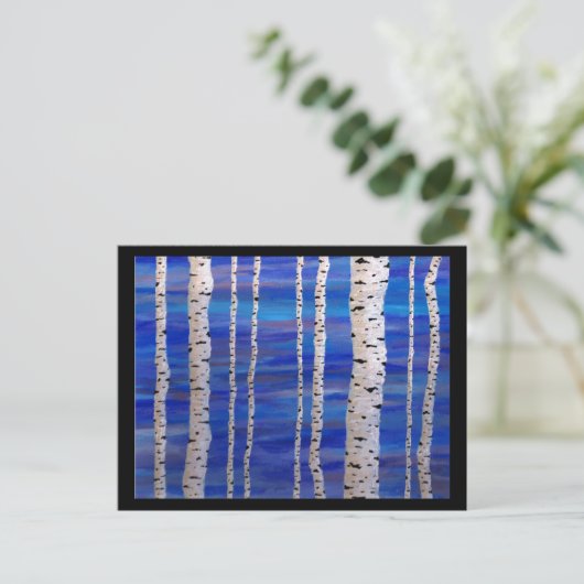 berkenbomen briefkaart (Staand voorkant)