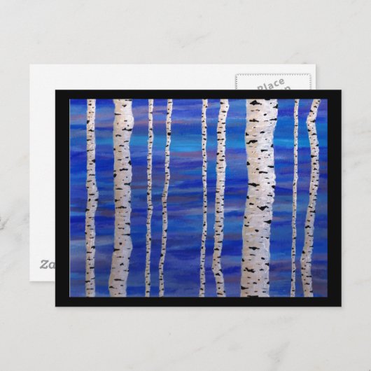 berkenbomen briefkaart (Voorkant / Achterkant)