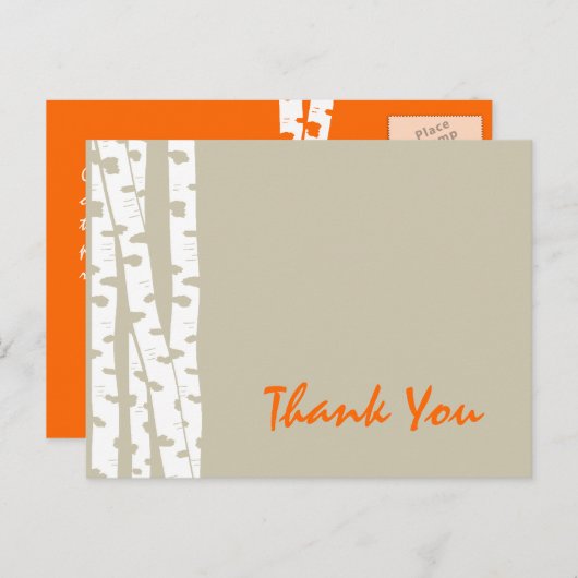 Berkenbomen Dank u Briefkaart (Voorkant / Achterkant)
