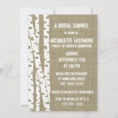 Berkenbomen en Burlap Vrijgezellenfeest Kaart (Voorkant)