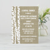 Berkenbomen en Burlap Vrijgezellenfeest Kaart (Staand voorkant)