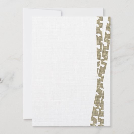 Berkenbomen en Burlap Vrijgezellenfeest Kaart (Achterkant)