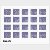 Berkenbomen en sneeuw Gifttag Vierkante Sticker (Vel)