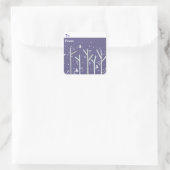 Berkenbomen en sneeuw Gifttag Vierkante Sticker (Tas)