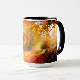 Berkenbomen Herfst herfst sinaasappel bladeren lan Mok
