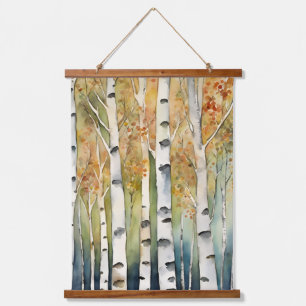 Berkenbomen Herfst Herfst Thanksgiving Sinaasappel Hangend Wandkleed
