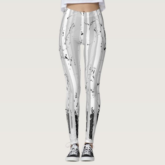 Berkenbomen horizontale achtergrond leggings (Voorkant)
