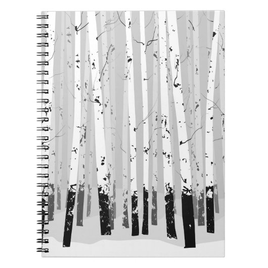 Berkenbomen  horizontale achtergrond notitieboek (Voorkant)