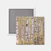 Berkenbomen in een bos (Roerich) Magneet (Voorkant / Achterkant)