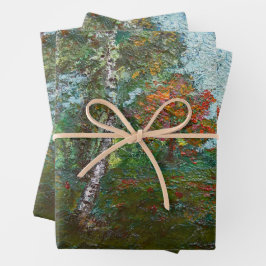 Berkenbomen in een bos (van Kimon Loghi) Inpakpapier Vel