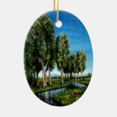 BERKENBOMEN IN TUSCANIE KERAMISCH ORNAMENT (Achterkant)