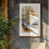 Berkenbomen in Waterverf - Print