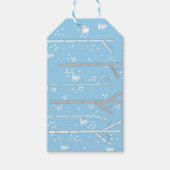 Berkenbomen met vallende sneeuw cadeaulabel (Voorkant)