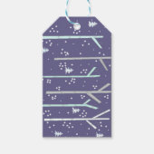 Berkenbomen met vallende sneeuw cadeaulabel (Voorkant)