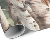Berkenbomen Natuur Aquarel  Cadeaupapier (Rol Hoek)