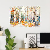 Berkenbomen Natuur Muurkunst Poster (Thuiskantoor)