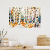 Berkenbomen Natuur Muurkunst Poster (Keuken)