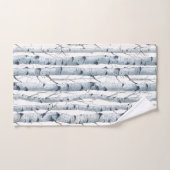 Berkenbomen patroon grijs wit bad handdoek (Handdoek)