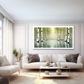 Berkenbomen Print Modern Natuur Poster