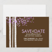 Berkenbomen Save the Date Aankondigingen (Voorkant / Achterkant)