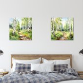 Berkenbomen Set van 2 Waterverf Prints Wall Art (Slaapkamer)