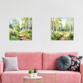 Berkenbomen Set van 2 Waterverf Prints Wall Art (Woonkamer)