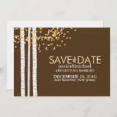 Berkenbomen vallen Save the Date-aankondigingen Save The Date (Voorkant / Achterkant)