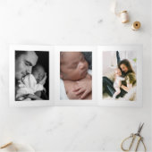 Berkenboom, 3 fotocollage Baby Geboorte Drieluik Aankondiging (Binnen)