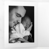 Berkenboom, 3 fotocollage Baby Geboorte Drieluik Aankondiging (Binnenzijde eerst)