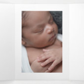Berkenboom, 3 fotocollage Baby Geboorte Drieluik Aankondiging (Binnenkant midden)