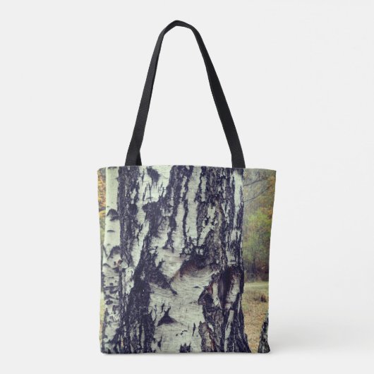 Berkenboom aangepaste all-over-print Canvas tas (Achterkant)