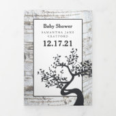 Berkenboom, Baby shower Suite Drieluik Uitnodiging (Cover)