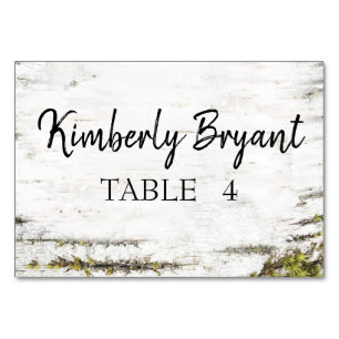 Berkenboom Bark Individuele gastnamen Tafel Kaart