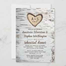 Berkenboom Bark Rustiek Country repetitie diner Kaart